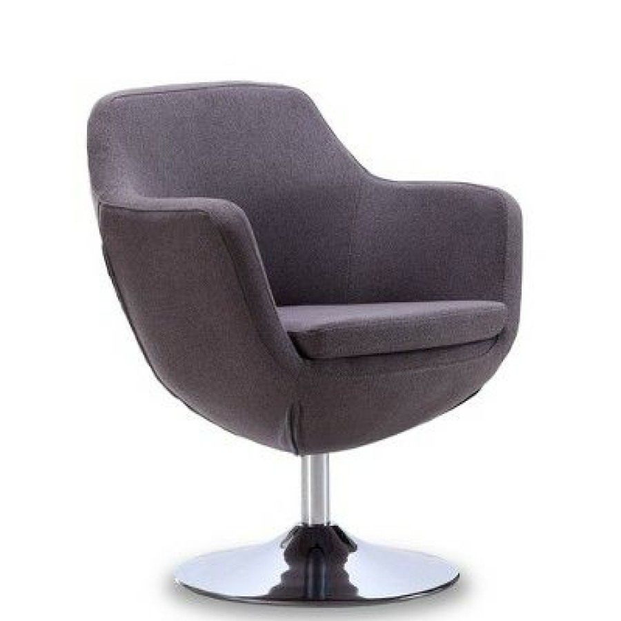 Set Of 2 Caisson Twill Swivel Accent Chairs Gray Manhattan Comfort | * Best