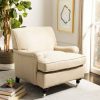 Chloe Club Chair Beige/Espresso Safavieh | * Hot