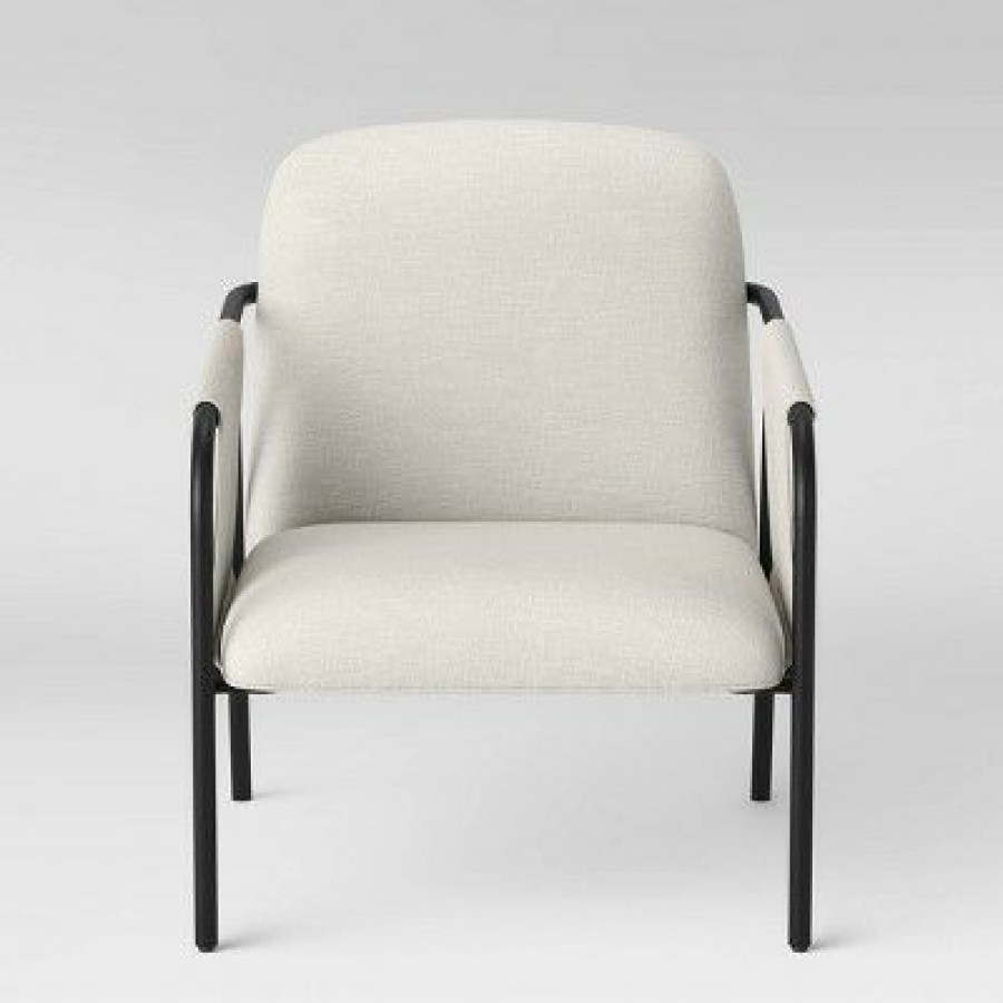 Faison Linen And Metal Sling Accent Chair Cream Threshold | * Best