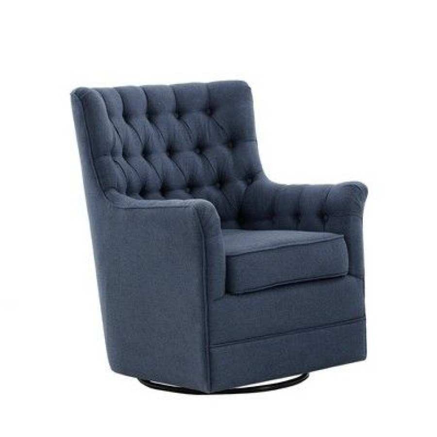 Madison Park Dolores Swivel Glider Chair Blue | * Hot