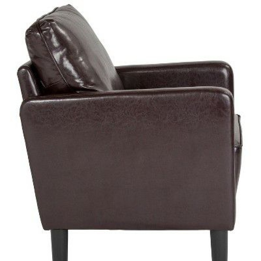 Emma And Oliver Living Room Arm Chair Single Seat Couch In Brown Leathersoft | * Hot