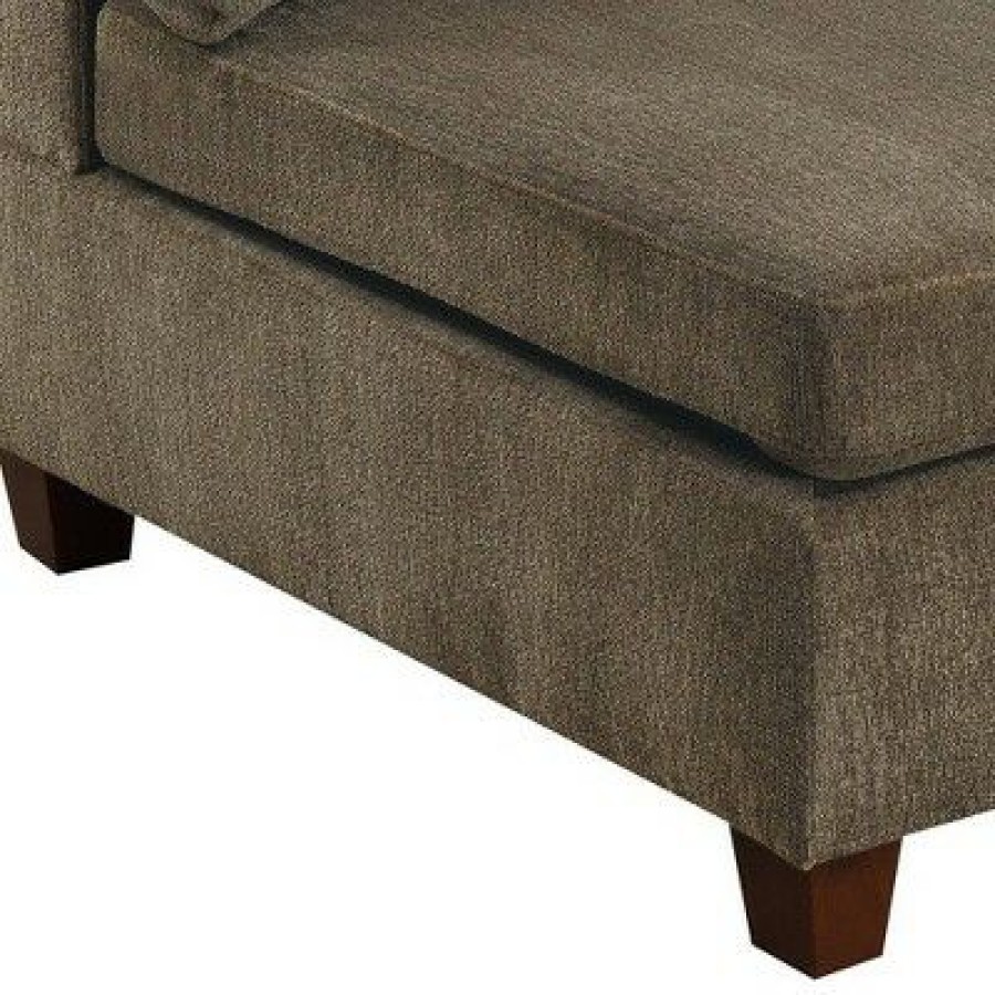 Fabric Armless Chair With Loose Back Pillows Brown Benzara | * Online