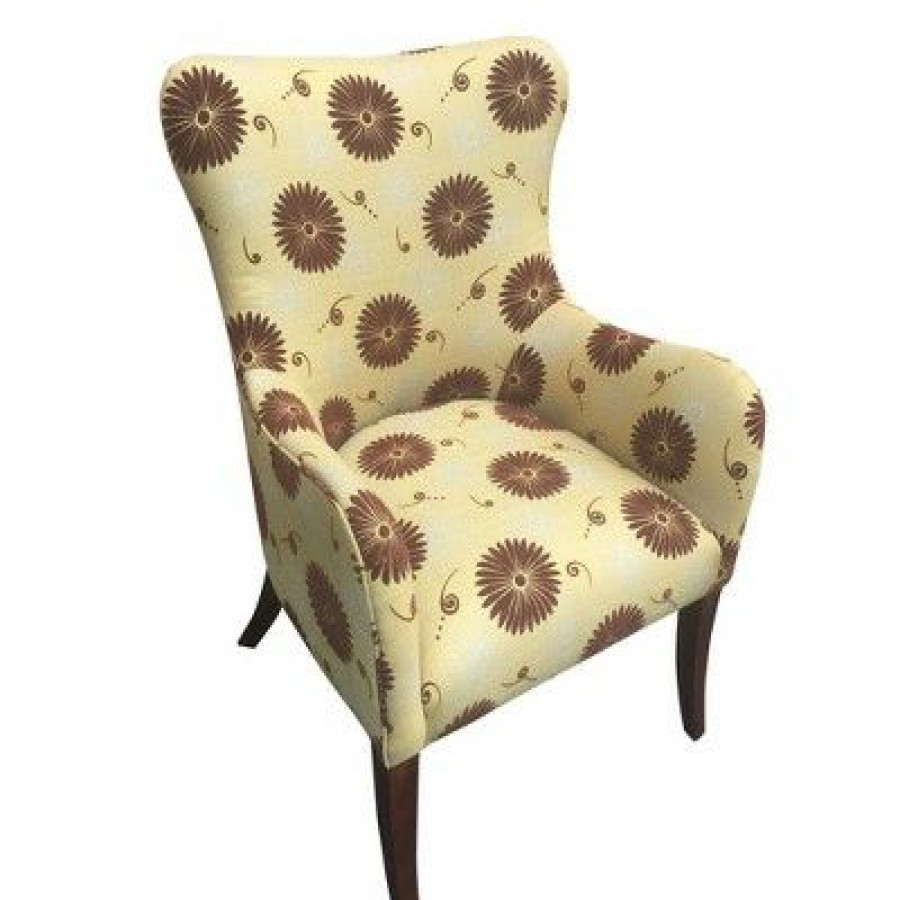 Patterned Fabric Arm Upholstered Accent Chair With Flared Legs Brown/Beige The Urban Port | * Best