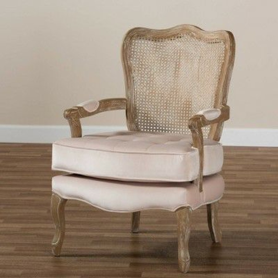 Vallea Traditional Velvet Wood Armchair Baxton Studio | * Wholesale