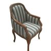 Striped Fabric Arm Wooden Frame Accent Chair Gray/Brown The Urban Port | * Online