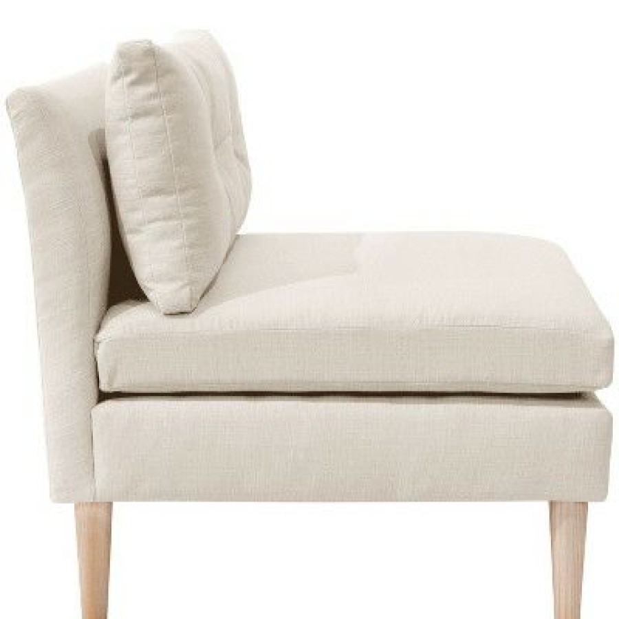 Armless Chair With Pull Seam Pillow Linen Talc Simply Shabby Chic | * Online