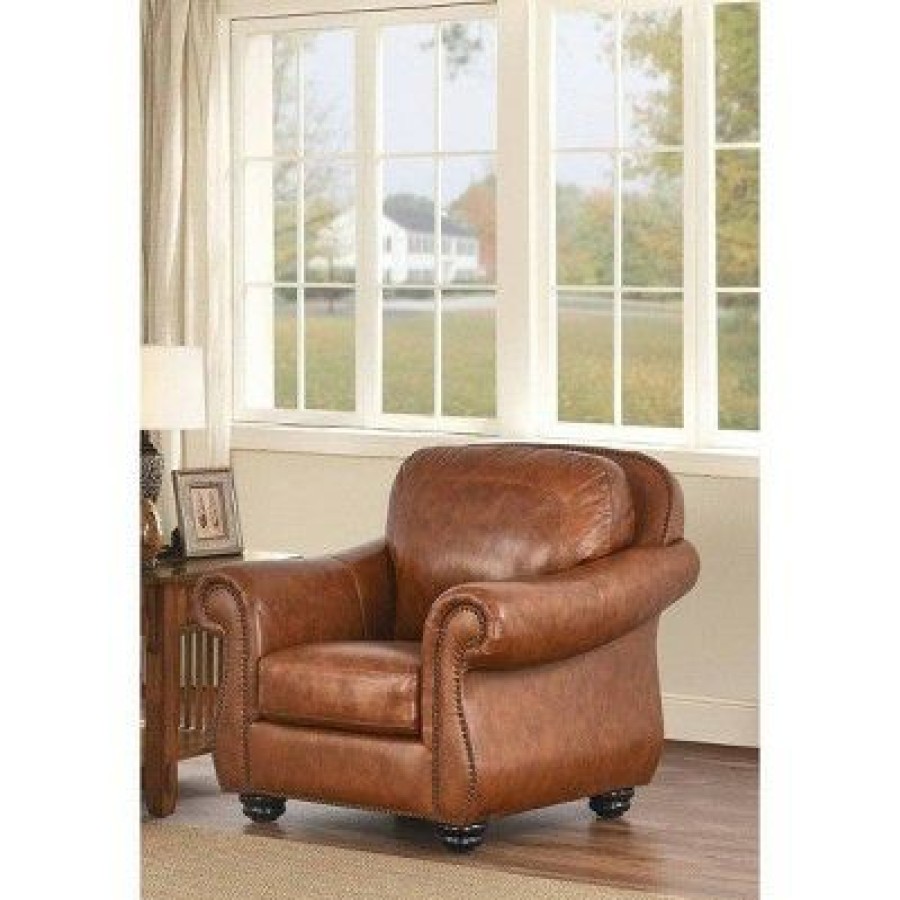 Louise Leather Armchair Camel Abbyson Living | * Online