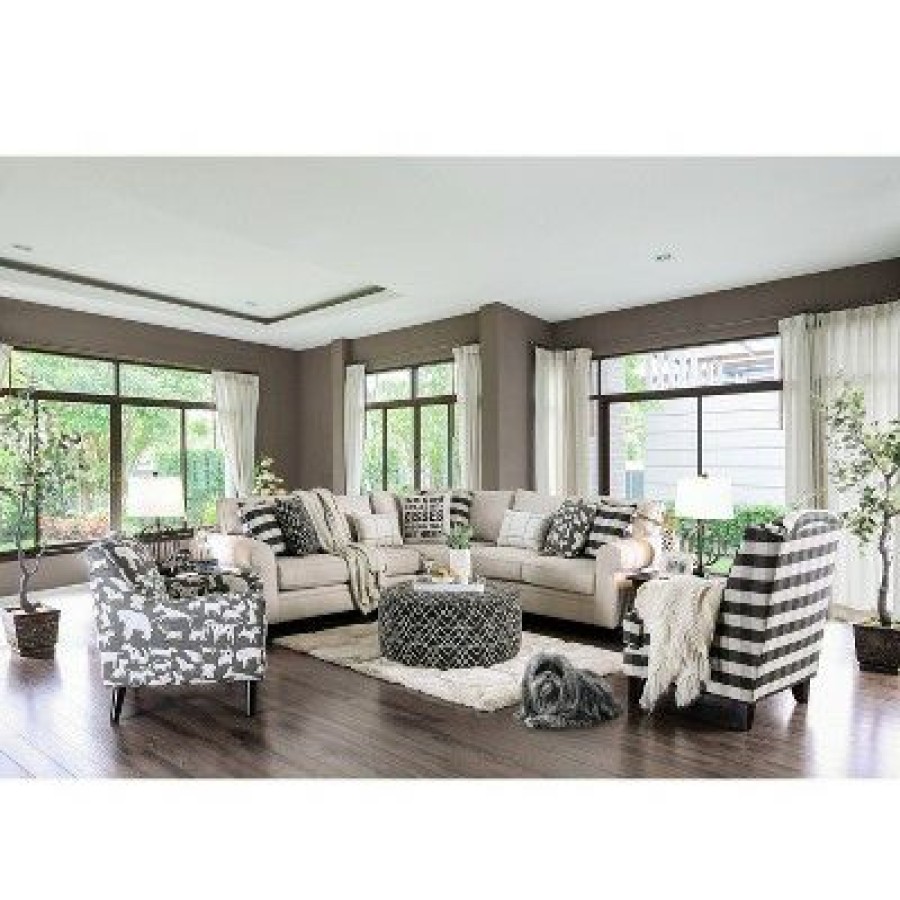 Farreau Striped Chair Ivory/Black Homes: Inside + Out | * Online