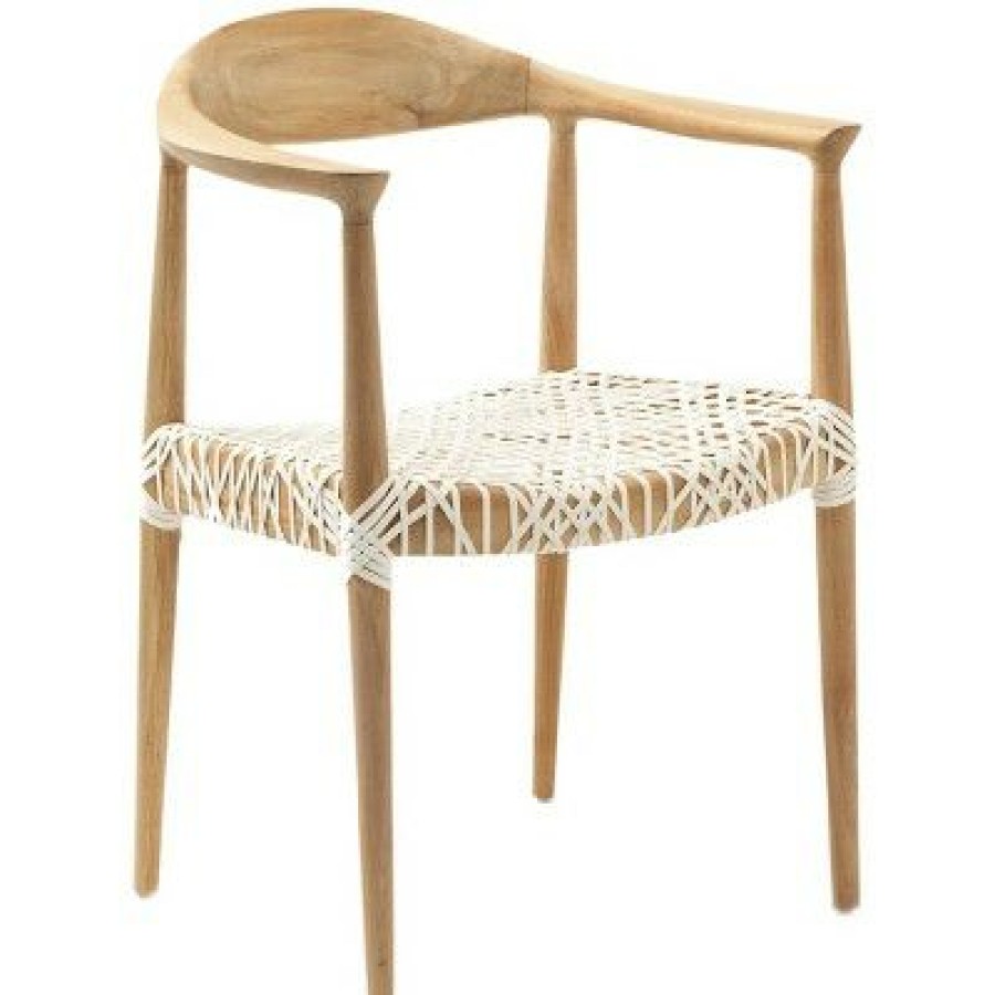 Fes Armchair White/Teak Safavieh | * Wholesale