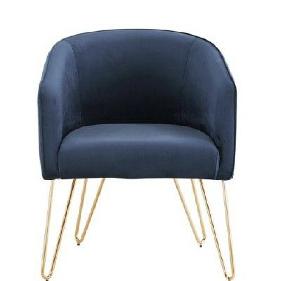 Vivien Gold Finish Velvet Accent Chair Inspire Q | * Online