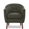 Homelegance 31 Inch Lucille Collection Classic Polyester Fabric Single Living Room Accent Barrel Chair, Gray | * Wholesale