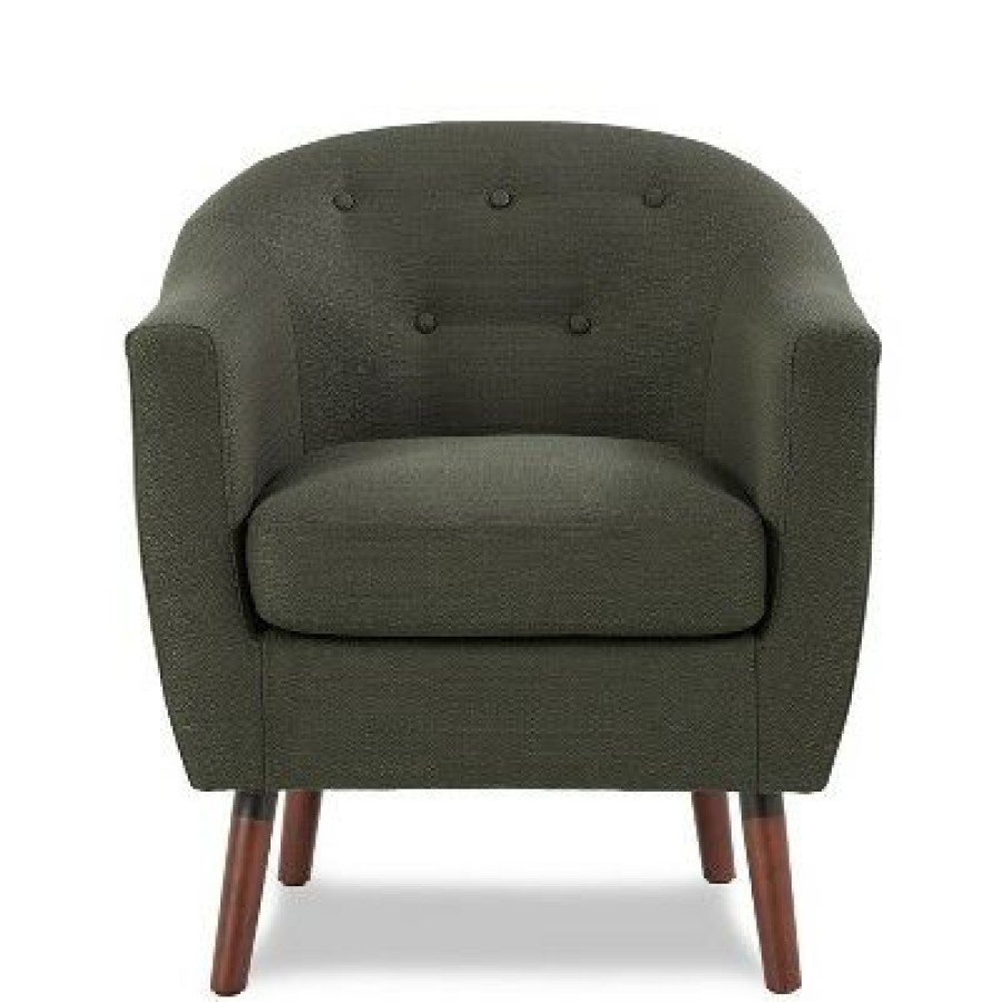 Homelegance 31 Inch Lucille Collection Classic Polyester Fabric Single Living Room Accent Barrel Chair, Gray | * Wholesale