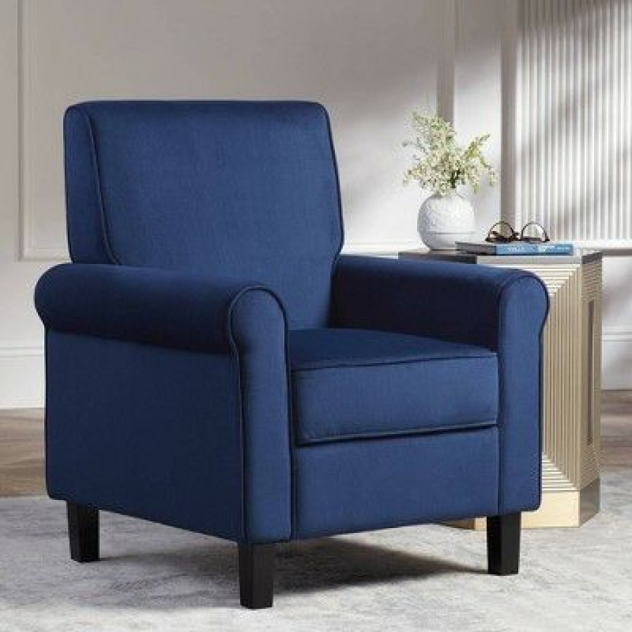 55 Downing Street Lansbury Ii Navy Velvet Accent Chair | * Online