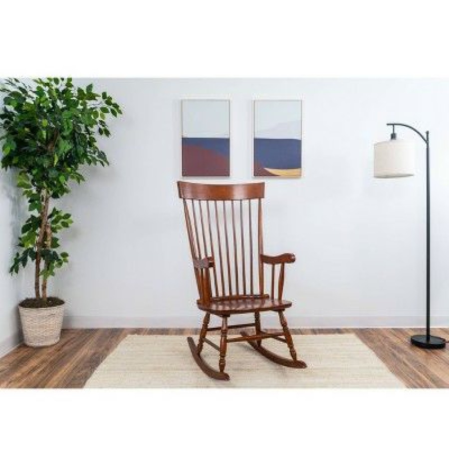 Gift Mark Modern Wooden Rocking Chair Cherry | * Hot