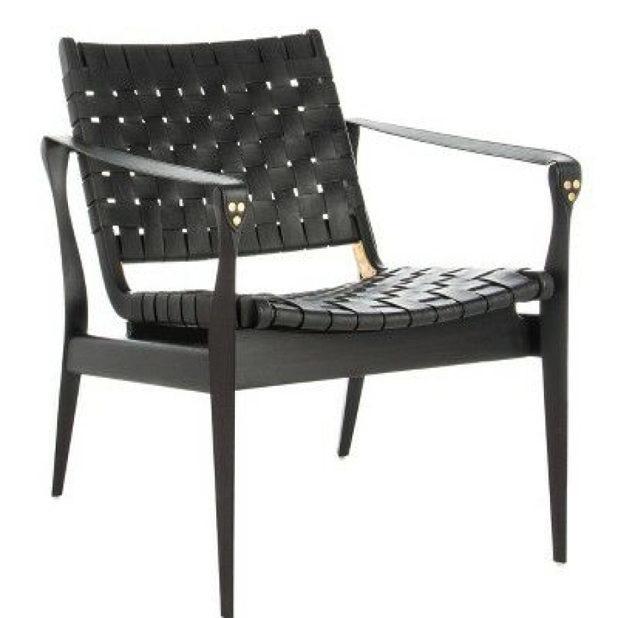 Dilan Leather Safari Chair Safavieh | * Wholesale