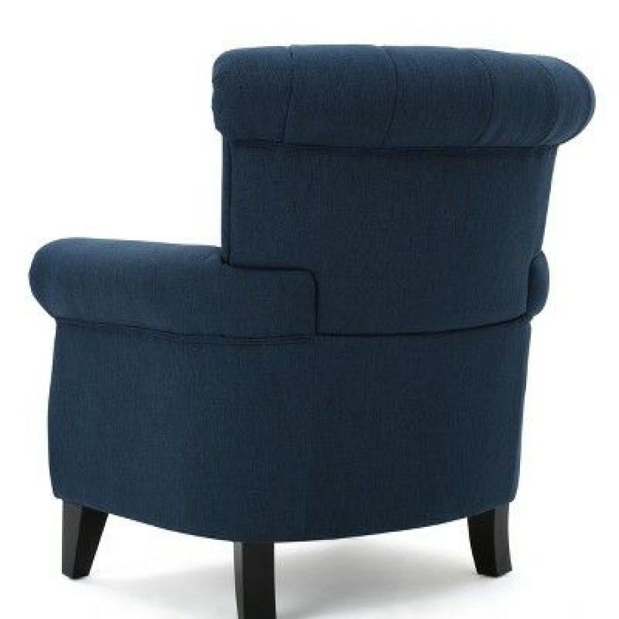 Waldorf Channel Club Chair Dark Blue Christopher Knight Home | * New