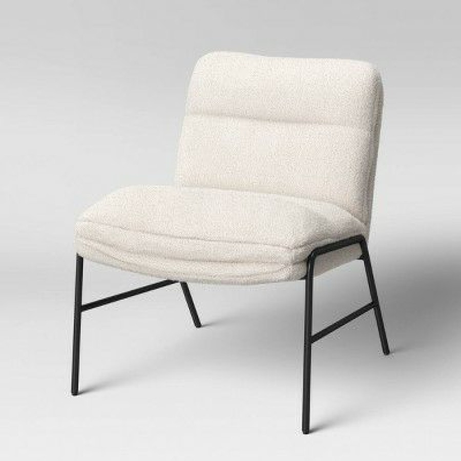 Pohle Armless Accent Chair With Metal Legs Sherpa Project 62 | * Online