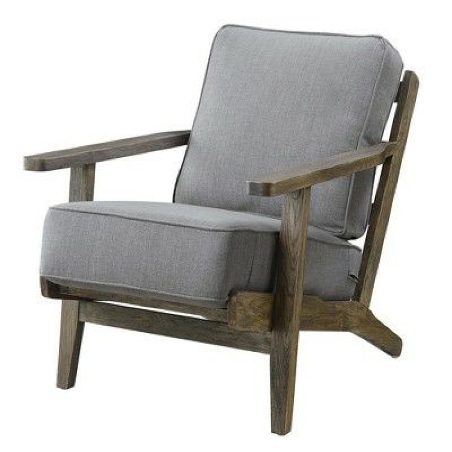 Mercer Accent Chair With Antique Legs Charcoal Brown Picket House Furnishings | * Wholesale