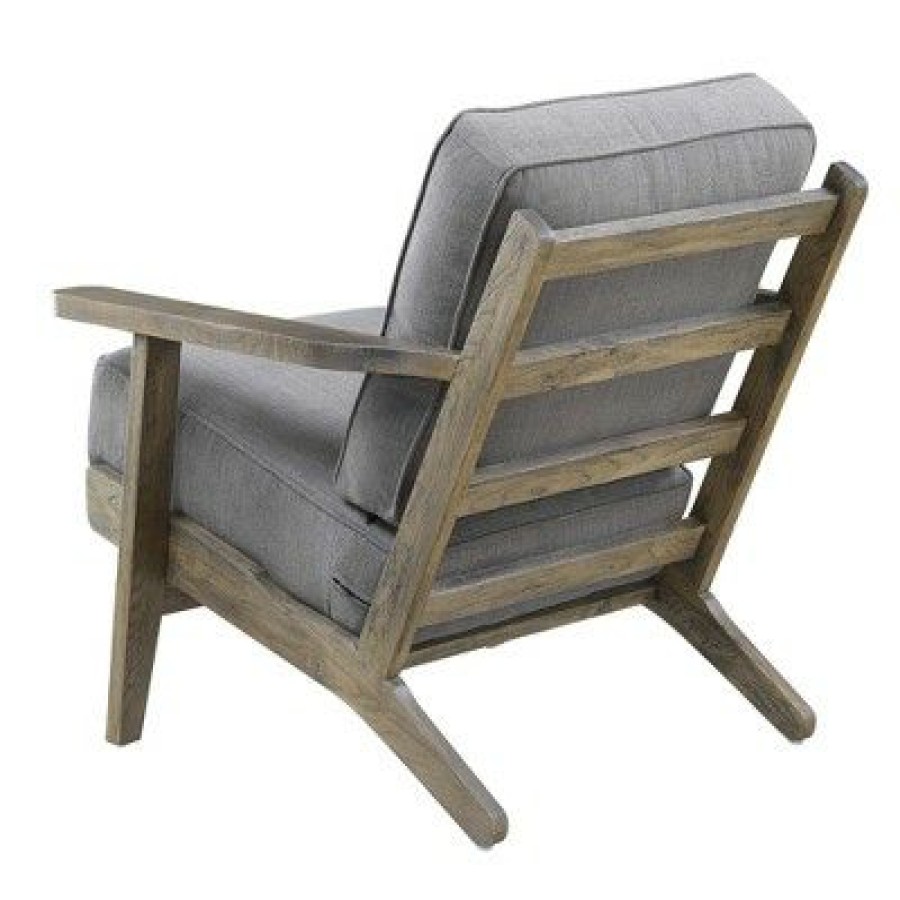 Mercer Accent Chair With Antique Legs Charcoal Brown Picket House Furnishings | * Wholesale