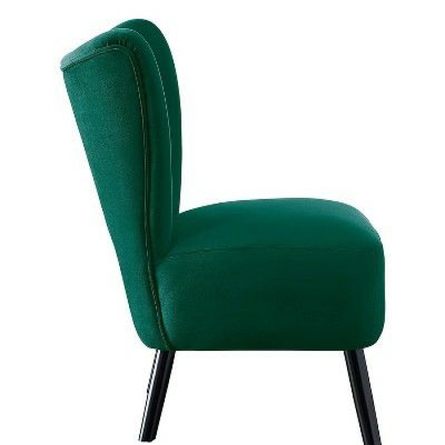 Homelegance Imani Mid Century Modern Velvet Accent Upholstered Living Room Bedroom Lounge Chair, Green | * New