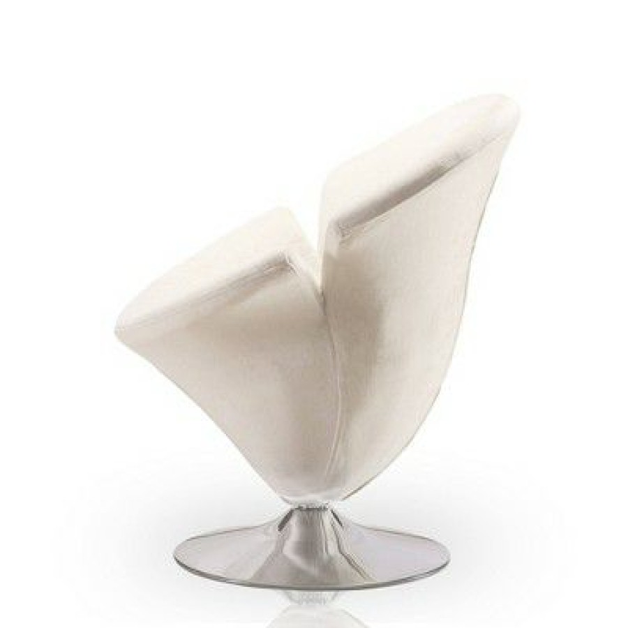 Set Of 2 Tulip Velvet Swivel Accent Chairs White Manhattan Comfort | * Wholesale