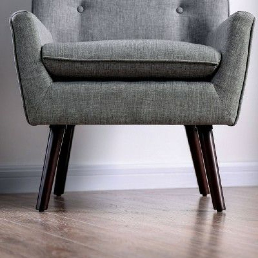 Center Button Tufted Accent Chair Gray Homes: Inside + Out | * Best