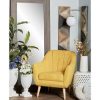 Olivia & May Modern Polyester And Wood Accent Chair Yellow Olivia & May | * Clearance