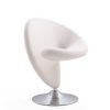 Set Of 2 Curl Wool Blend Swivel Accent Chairs Cream Manhattan Comfort | * Clearance