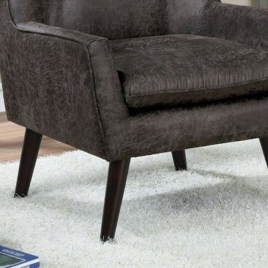 Center Button Tufted Accent Chair Dark Gray Homes: Inside + Out | * Hot