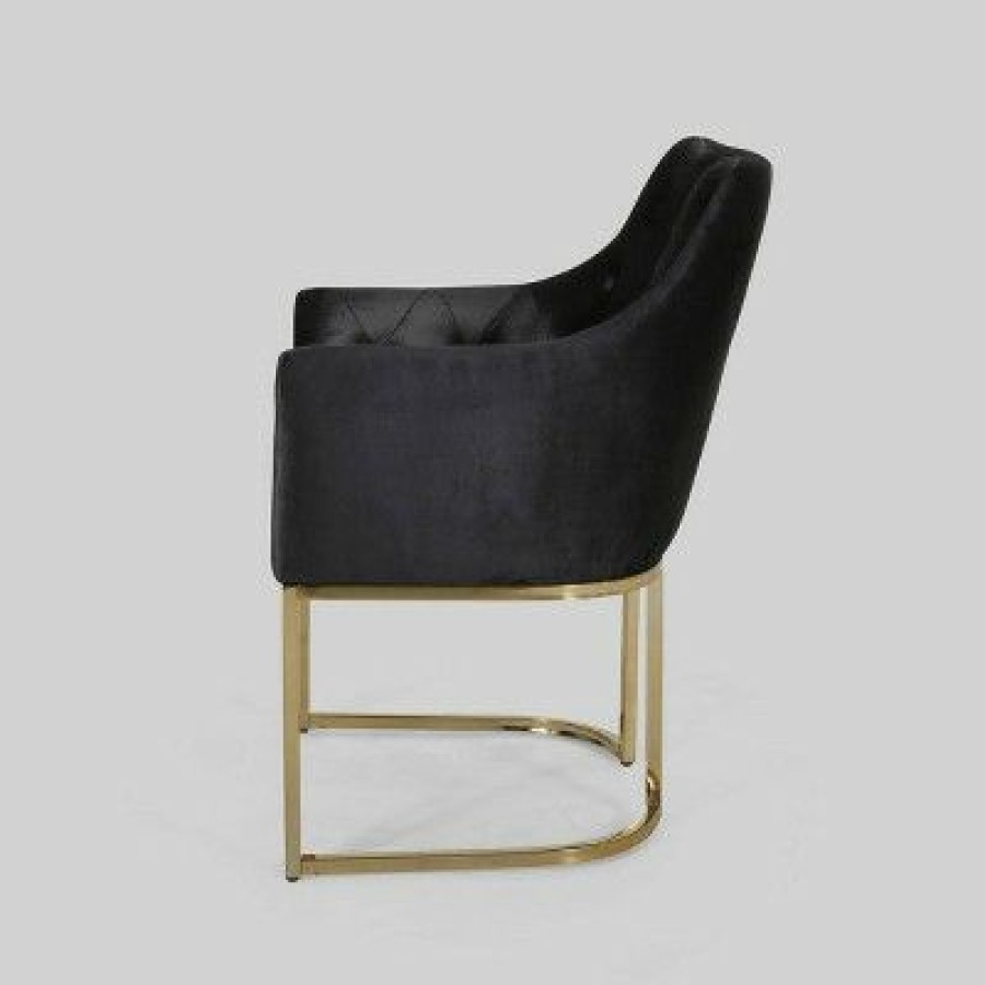 Mcdonough Modern Tufted Glam Accent Chair Black Christopher Knight Home | * Online