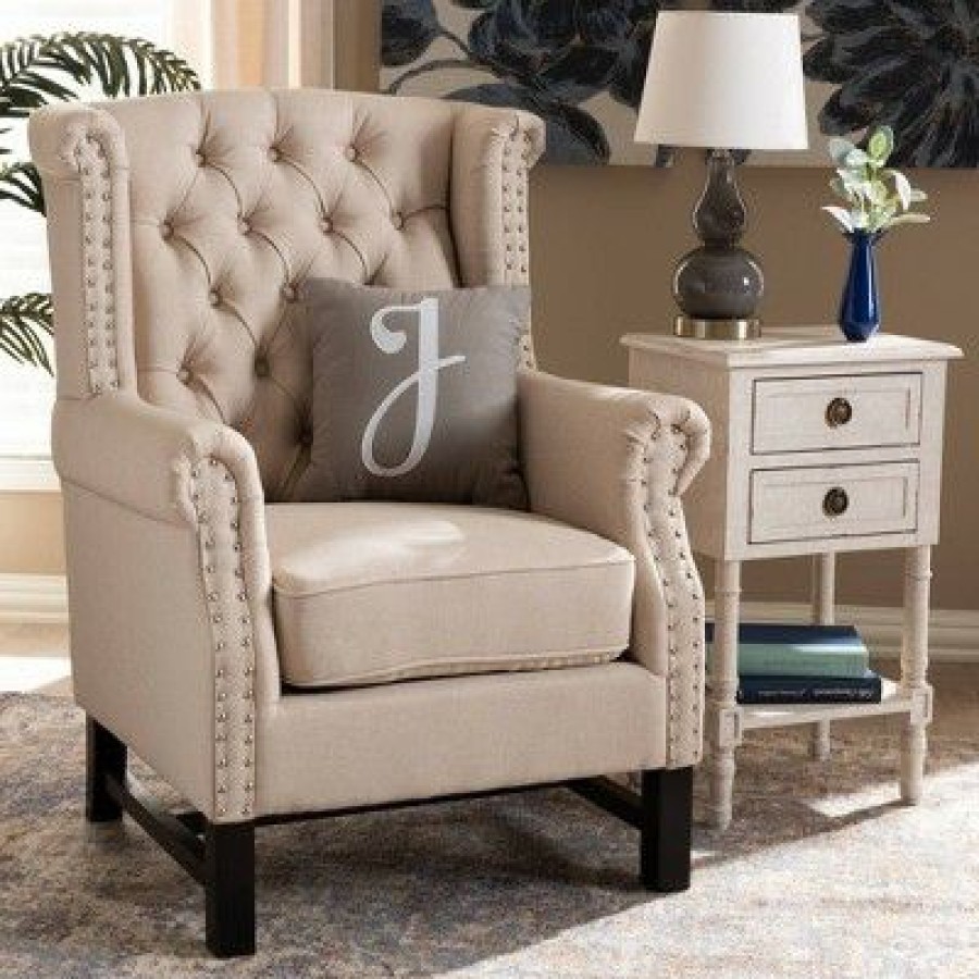 Charrette Button Tufted Armchair Baxton Studio | * New