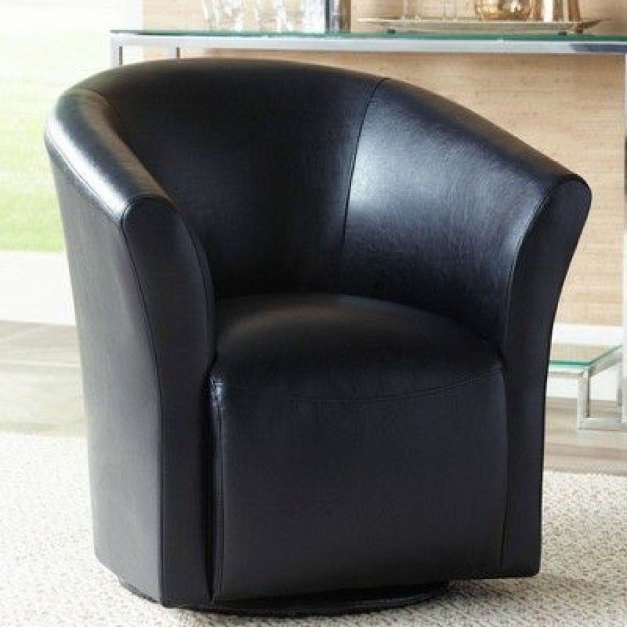 Studio 55D Rocket Rivera Black Swivel Accent Chair | * Best