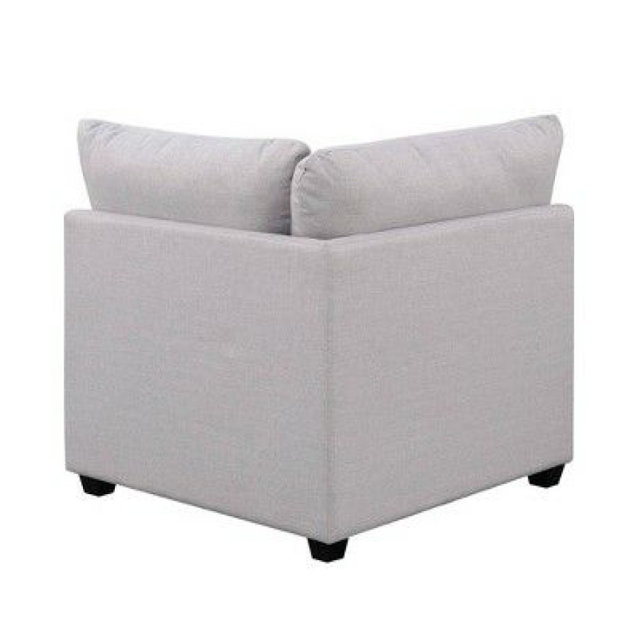 Corner Chair With Cushioned Seating And Tapered Legs Gray Benzara | * Clearance