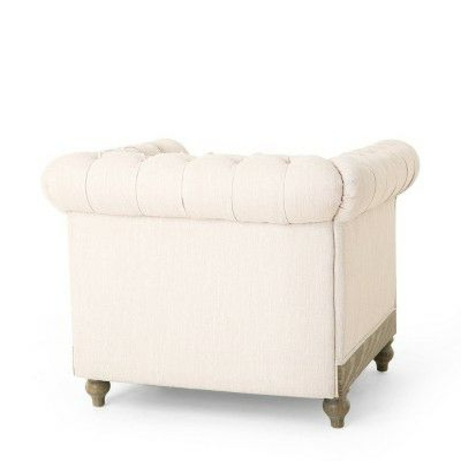 Castalia Chesterfield Tufted Fabric Club Chair With Nailhead Trim Christopher Knight Home | * Hot