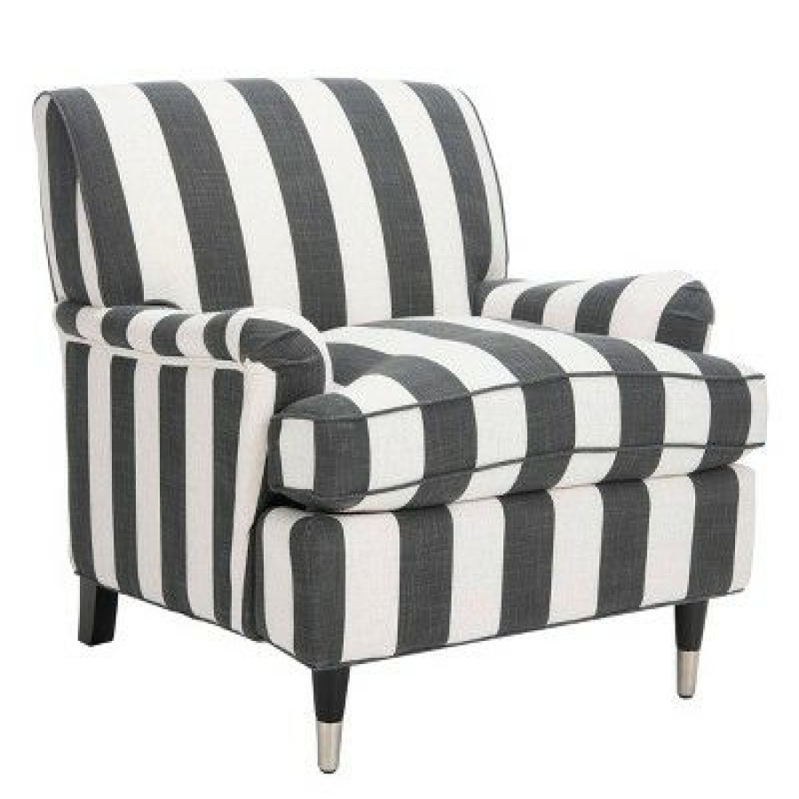 Chloe Club Chair Black/White Safavieh | * New