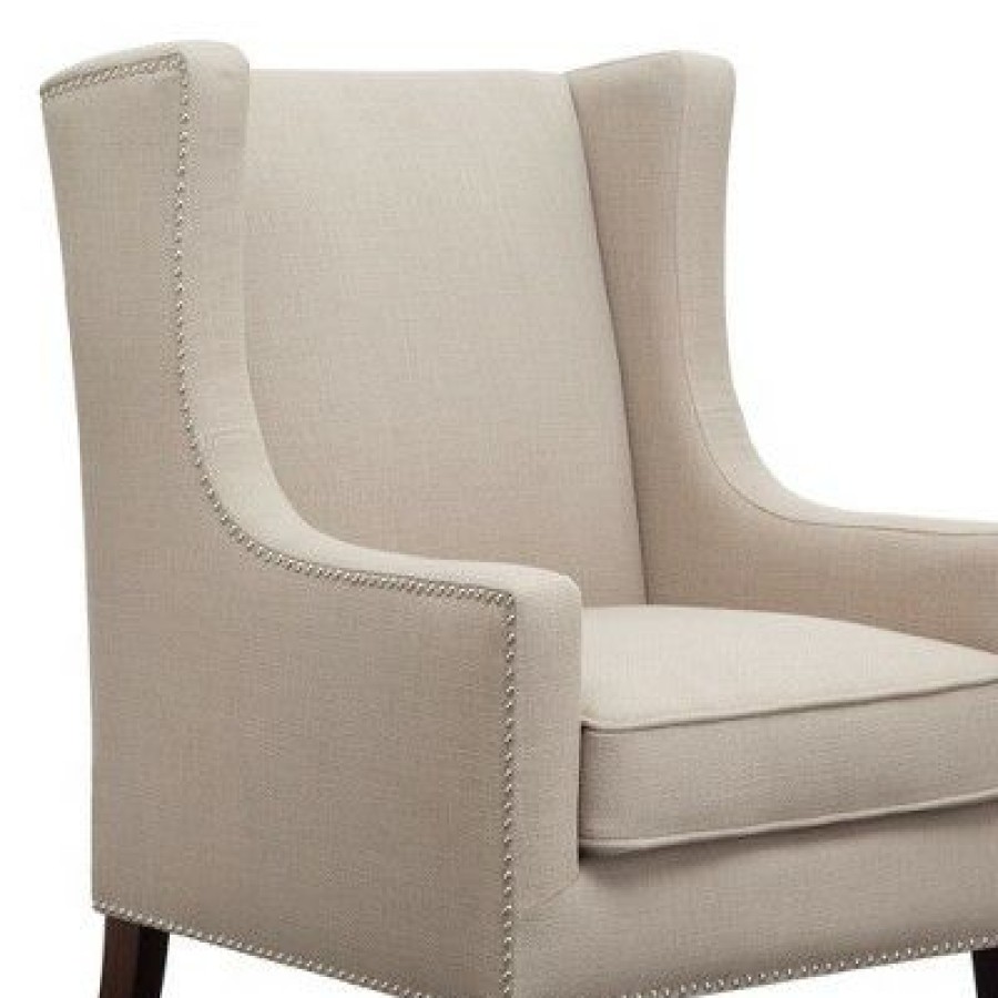 Madison Park Colette Wing Chair Linen | * Online