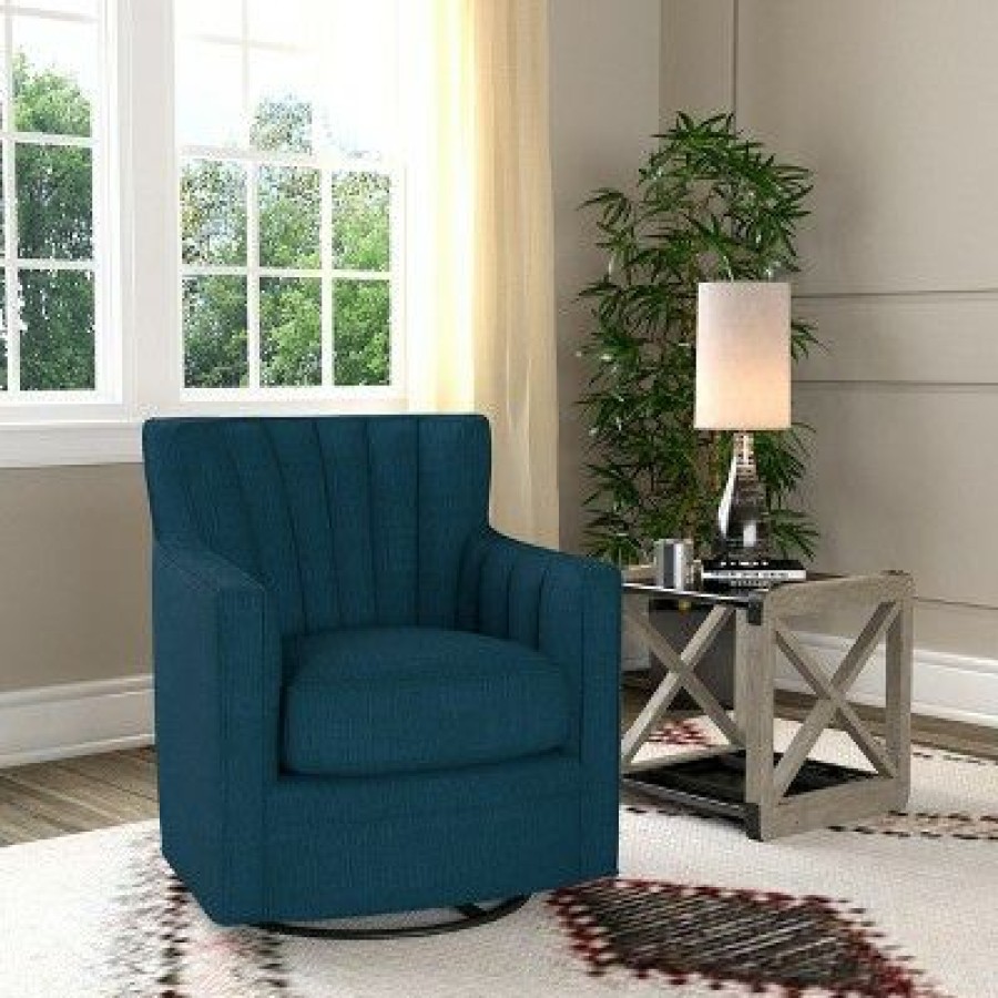 Zerk Swivel Armchair Peacock Blue Handy Living | * New