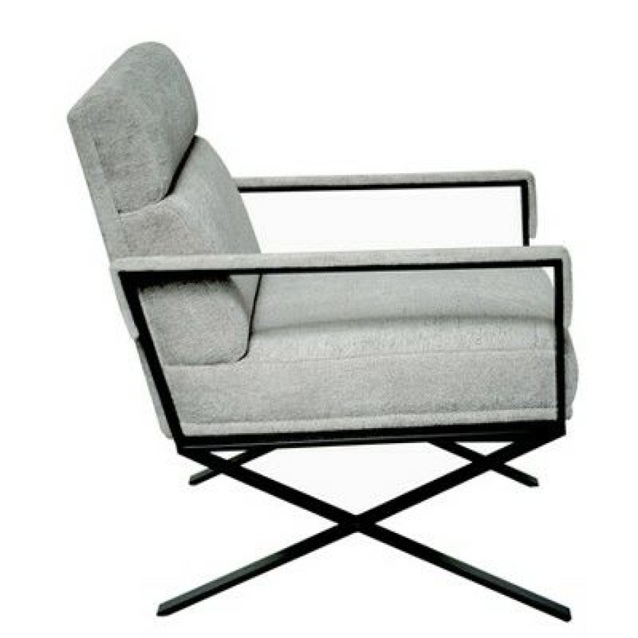 Rusty X Base Accent Chair Gray/Black Safavieh | * Hot