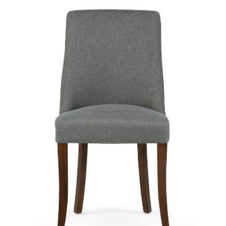 Set Of 2 Haley Deluxe Dining Chair Slate Gray Linen Look Fabric Wyndenhall | * Clearance