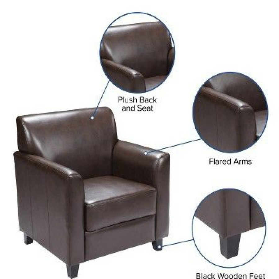 Flash Furniture Hercules Diplomat Series Leathersoft Chair With Clean Line Stitched Frame | * New