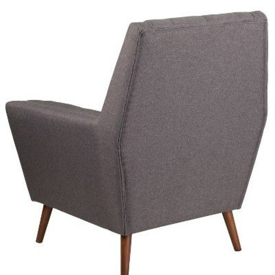 Flash Furniture Hercules Kensington Series Contemporary Gray Fabric Tufted Arm Chair | * Clearance