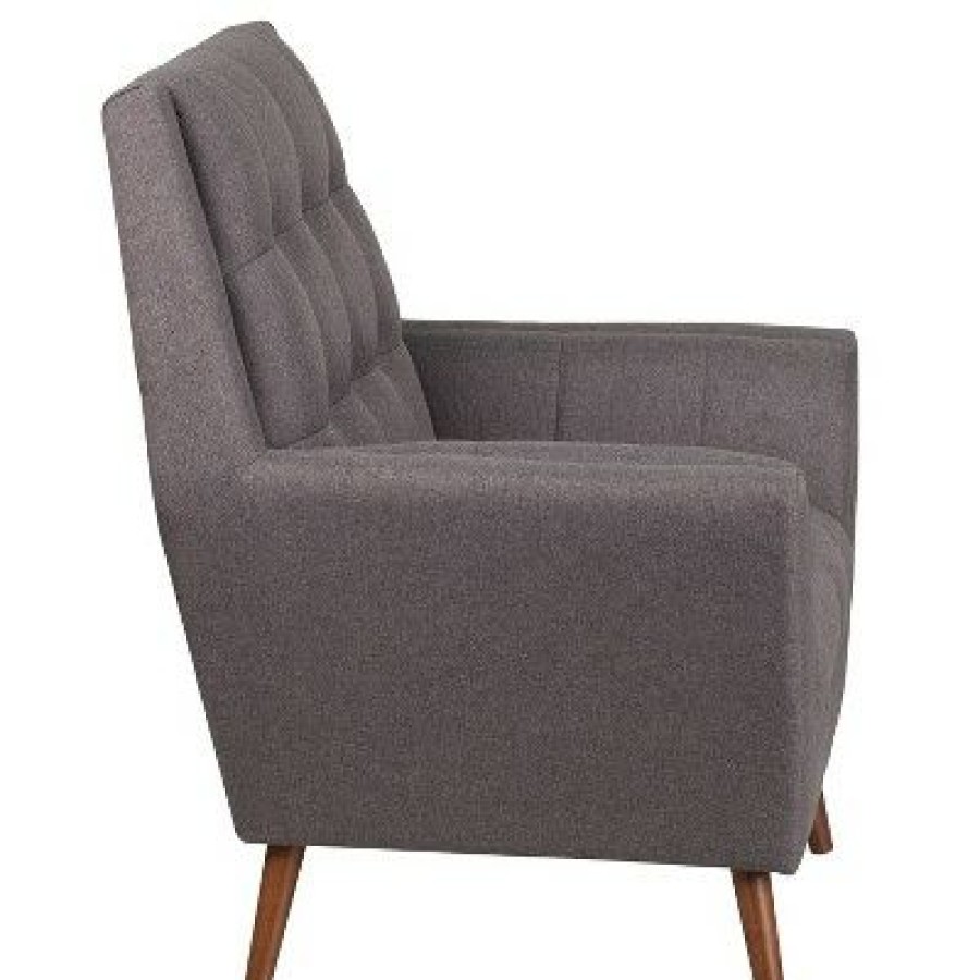 Flash Furniture Hercules Kensington Series Contemporary Gray Fabric Tufted Arm Chair | * Clearance