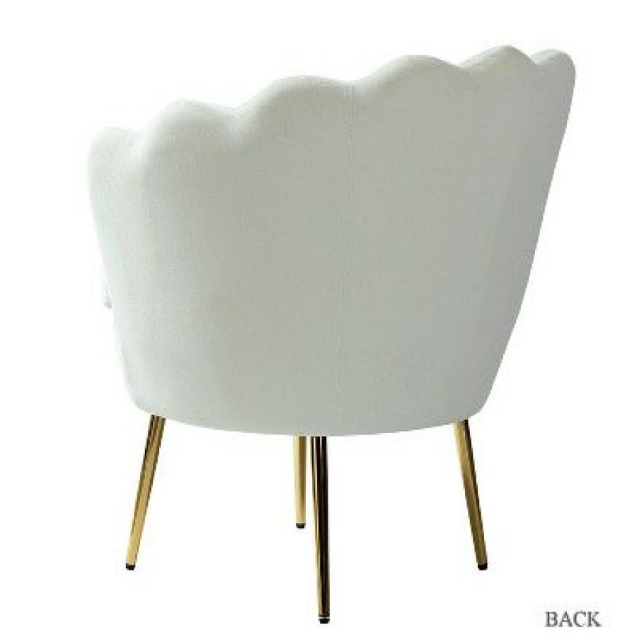 Yves Barrel Chair With Golden Metal Legs | Karat Home | * Online