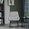 Homcom Modern Mid-Back Linen Accent Chair With X-Shaped Metal Frame And Curved Back | * Clearance