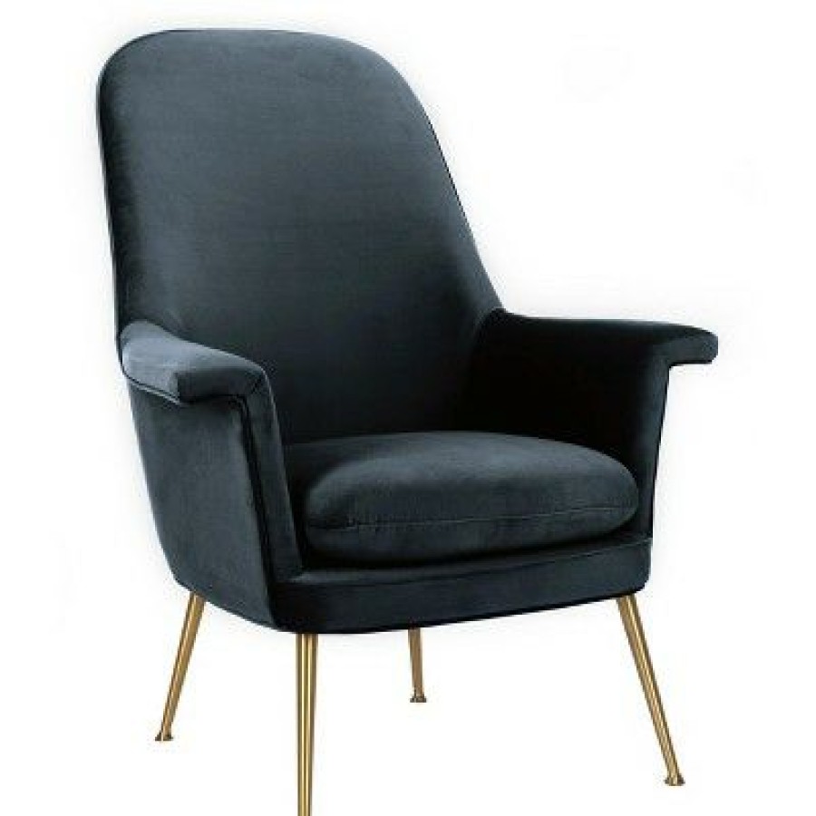 Aimee Velvet Arm Chair Navy Safavieh | * New