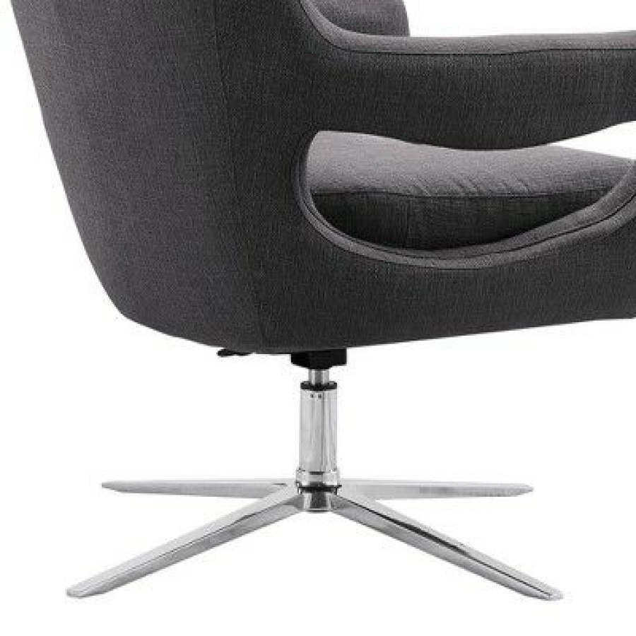 Armen Living Quinn Contemporary Adjustable Swivel Accent Chair Gray | * Online