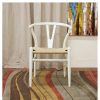 Wishbone Wood Y Chair Ivory Wood Baxton Studio | * Wholesale