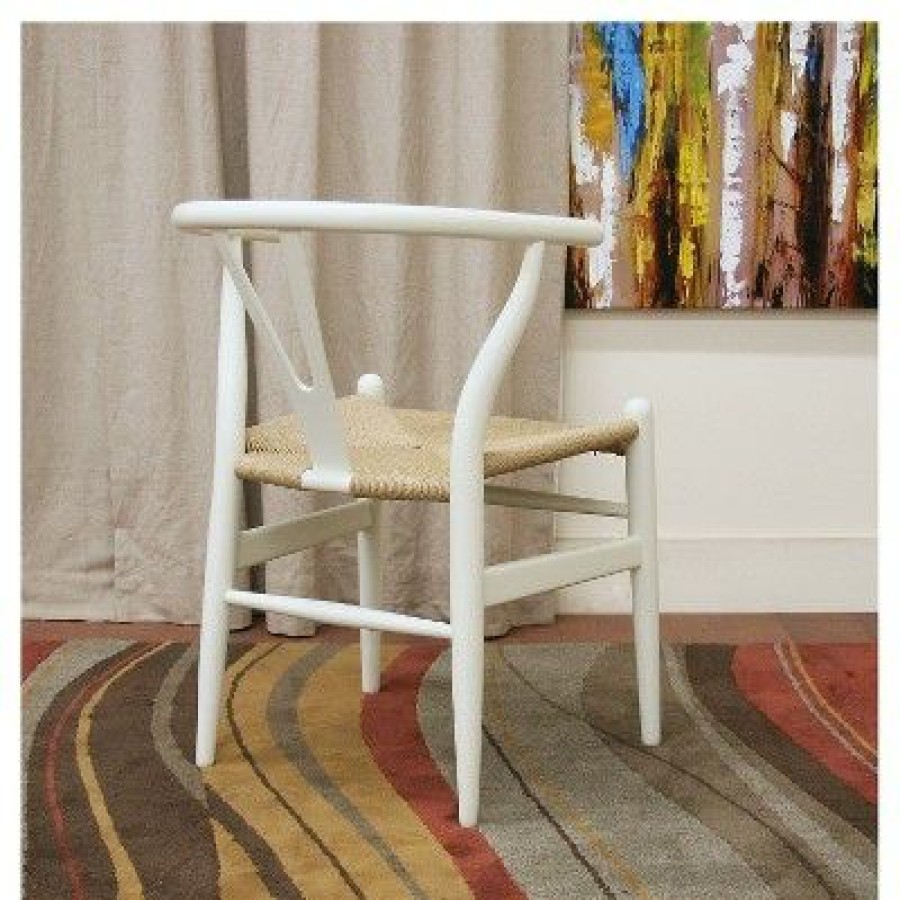 Wishbone Wood Y Chair Ivory Wood Baxton Studio | * Wholesale