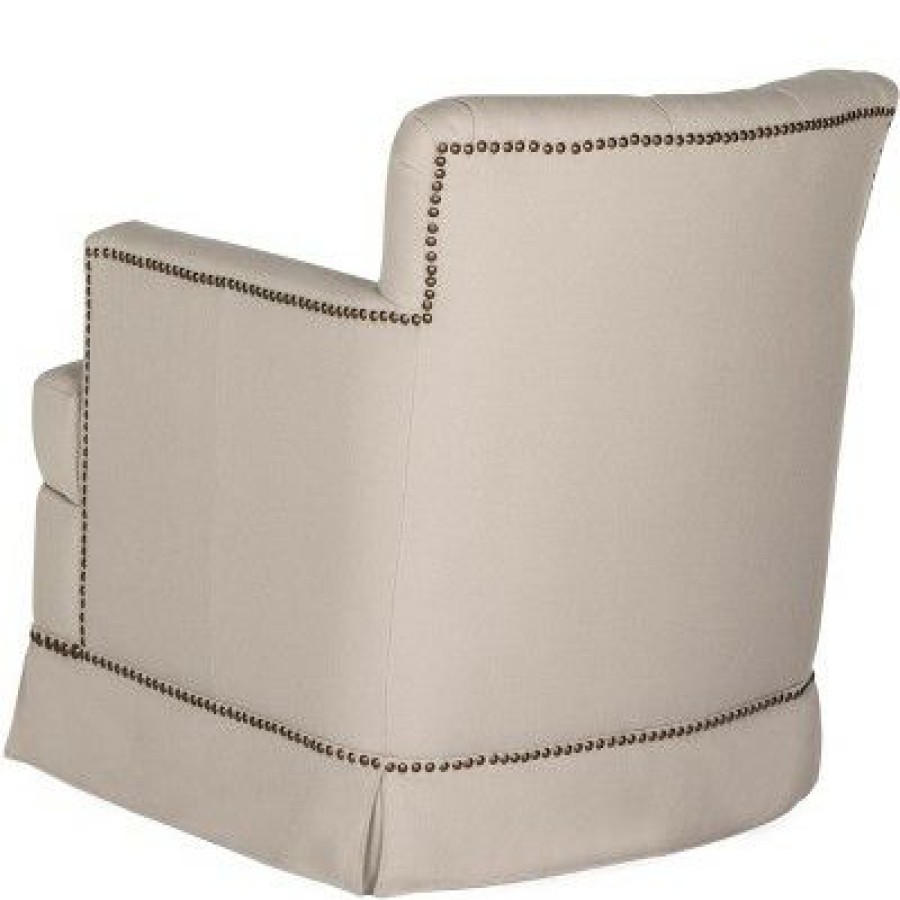 Millicent Swivel Accent Chair With Brass Nail Heads Taupe Safavieh | * Online