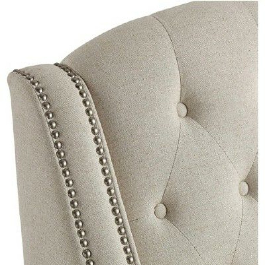 55 Downing Street Tivoli Beige Linen Tufted Armchair | * Wholesale